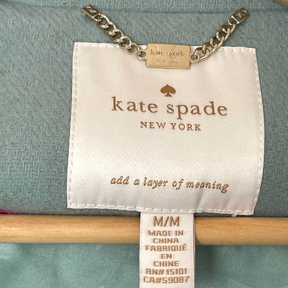 Kate Spade wool blend Light mint green double breasted wool coat size Medium - Picture 12 of 14